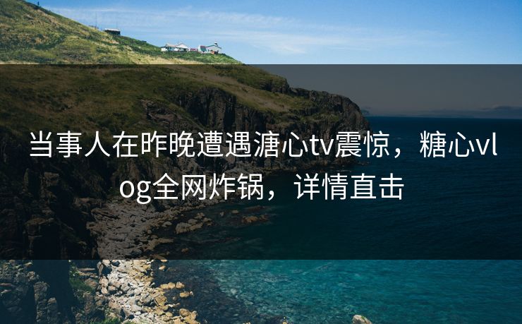 当事人在昨晚遭遇溏心tv震惊，糖心vlog全网炸锅，详情直击