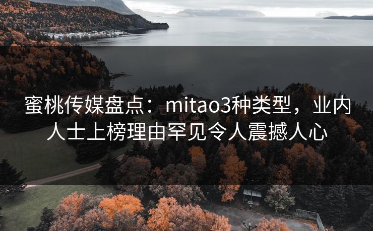 蜜桃传媒盘点：mitao3种类型，业内人士上榜理由罕见令人震撼人心